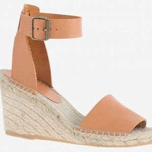 J Crew leather espadrille wedges